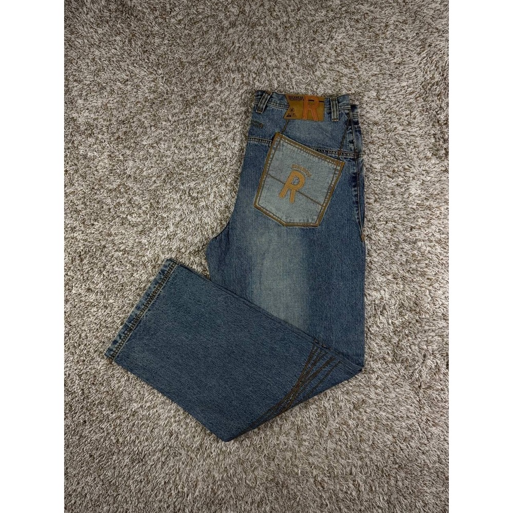 Vintage Rocawear Y2K Baggy Jeans Hip Hop Panel Seam Patched Faded Denim Size 36